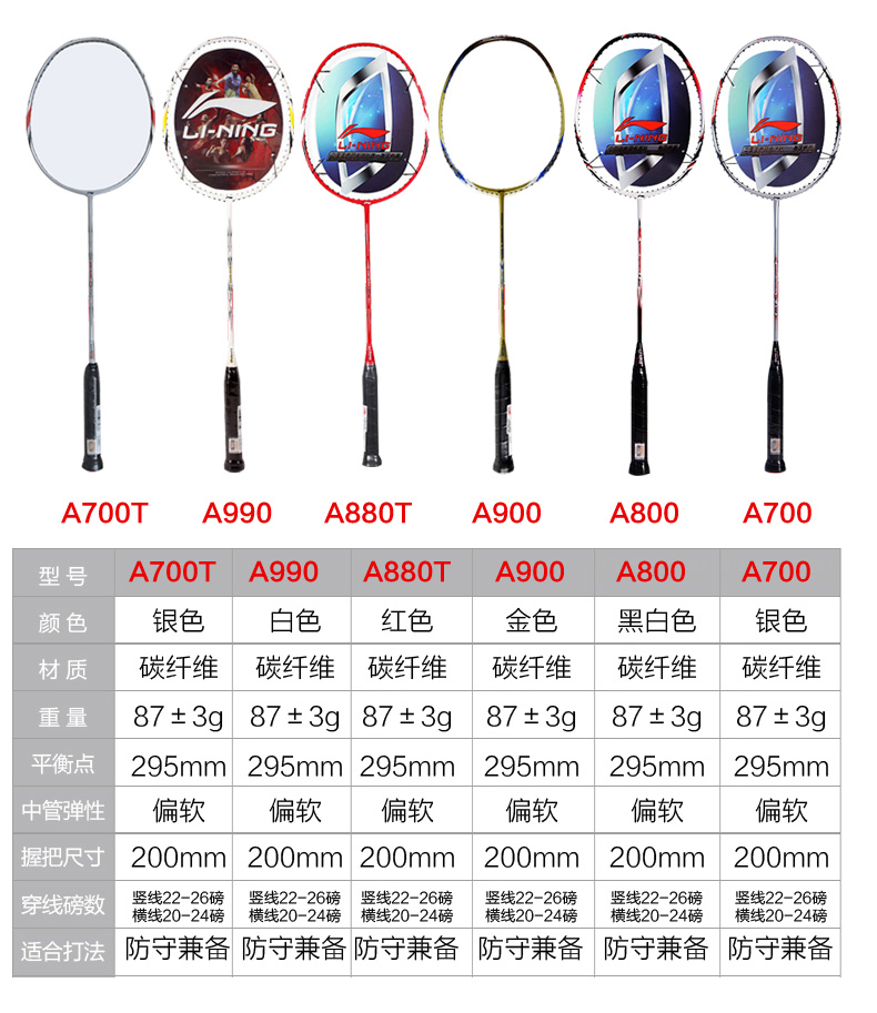 正品李宁羽毛球拍单拍全碳素进攻型超轻碳纤维初学者训练业余男女商品