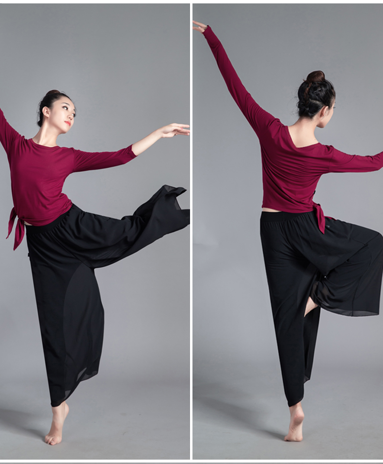 练工舞服 现代舞服装阔腿裤套装舞蹈服女成人古典舞中国舞形体舞蹈
