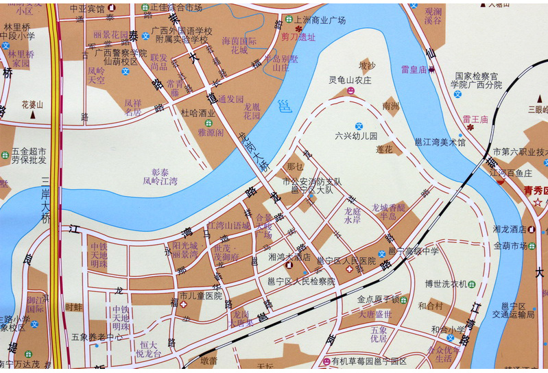 [诺森正版]2021精装南宁市地图挂图 广西壮族自治区地图挂图 1.