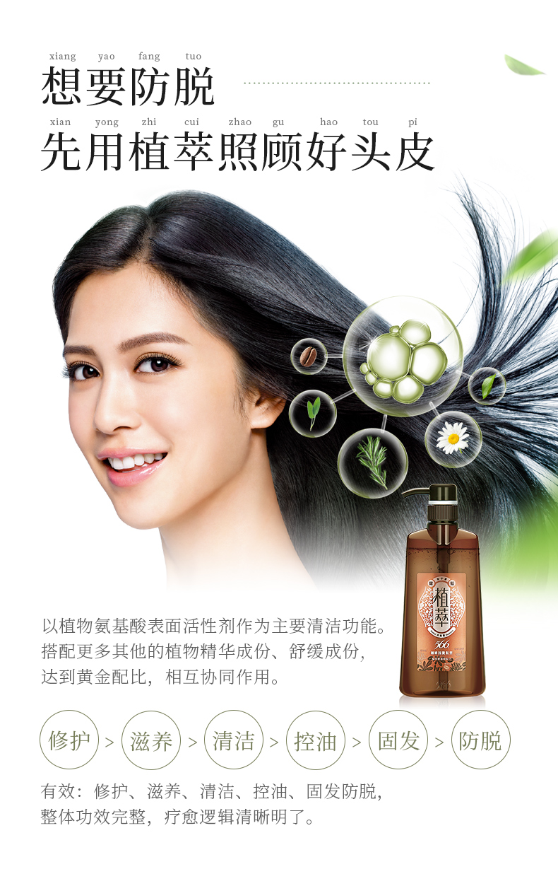 台湾nice 植萃氨基酸防脱发洗发水无硅油控油防发男女士_177