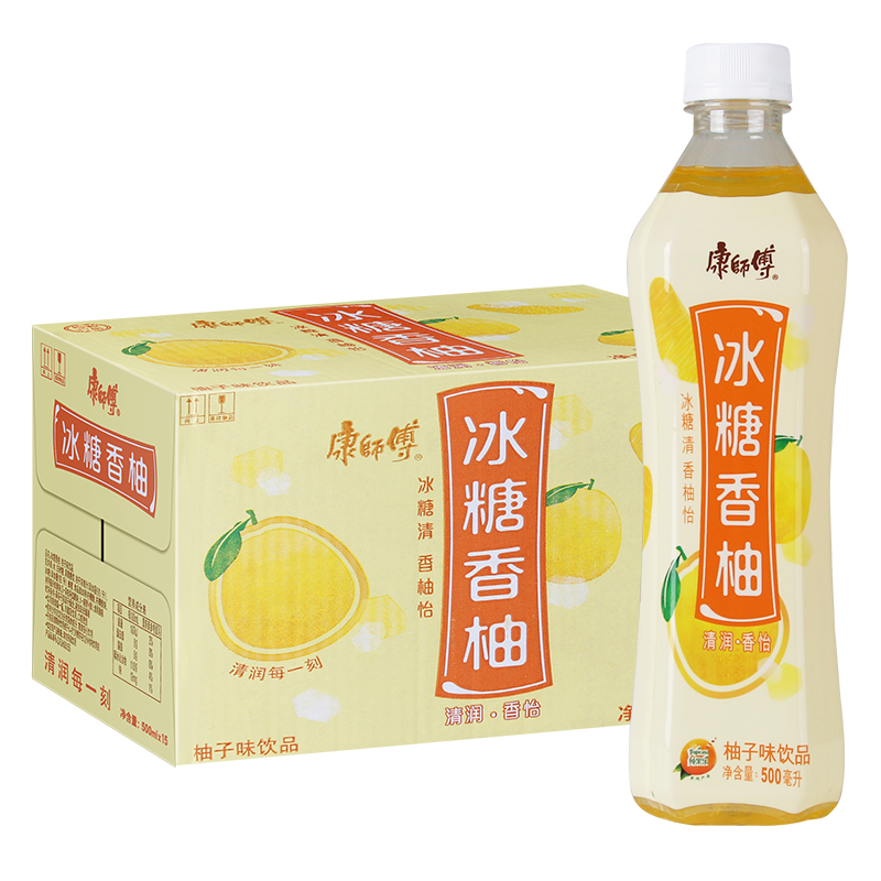 康师傅冰糖香柚柚子味饮品500mlx15瓶整箱