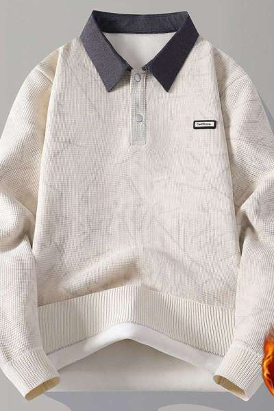 花花公子新款高品质[新款]2025年秋冬款翻领针织毛衣男