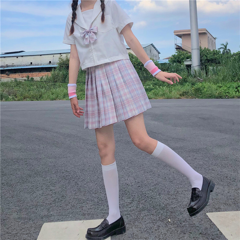 eddieeva水手服短款关西关东襟短袖白衬衣基础款jk制服白衬衫上衣女