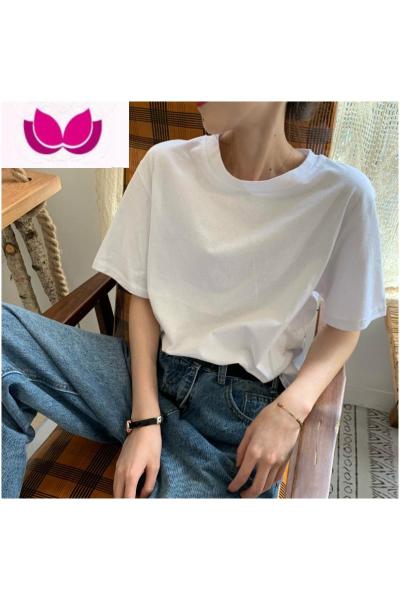 七斓短袖t恤情侣女装早2023年新款学生宽松白色黑色辣妹上衣服