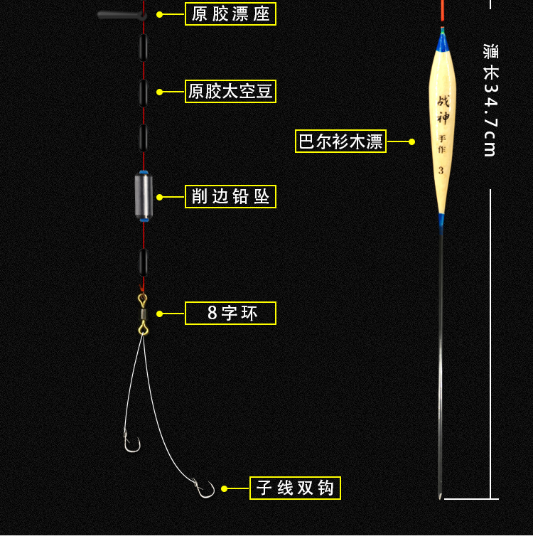 珍自由(zhenziyou) 绑好成品直接立漂线组套装站浮漂鱼线鱼钩子线