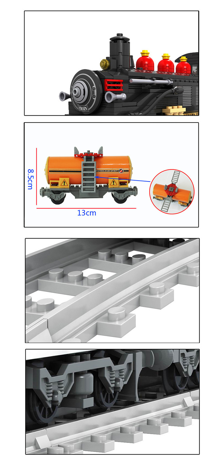 小鹰奥利兼容乐高积木轨道火车系列组装场景仿真模型小颗粒塑料玩具