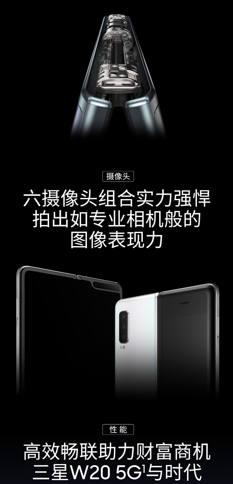 三星samsung 心系天下 w20 5g手机(sm-w2020)w2020折叠屏 皓月白 12gb