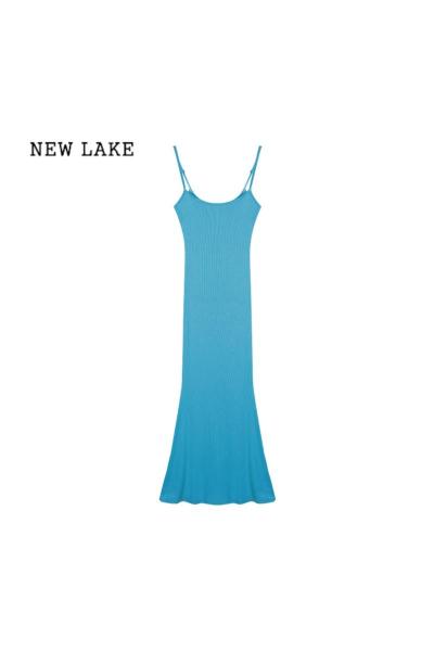 NEW LAKE纯欲风性感吊带连衣裙女装夏季气质收腰显瘦包臀裙长裙子