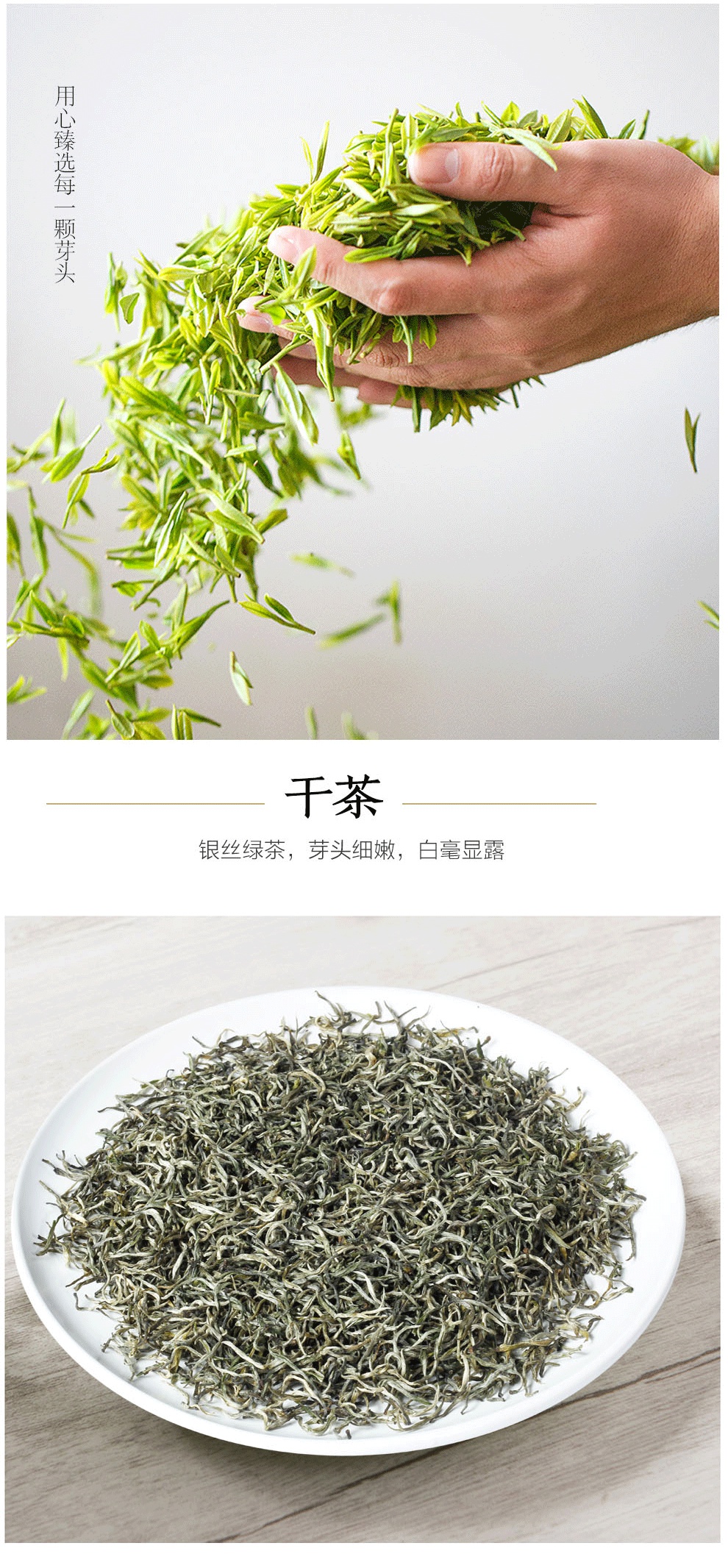 2020年春茶上市新茶茶叶 云南单芽银丝绿茶 明前毛尖绿茶 散装250g