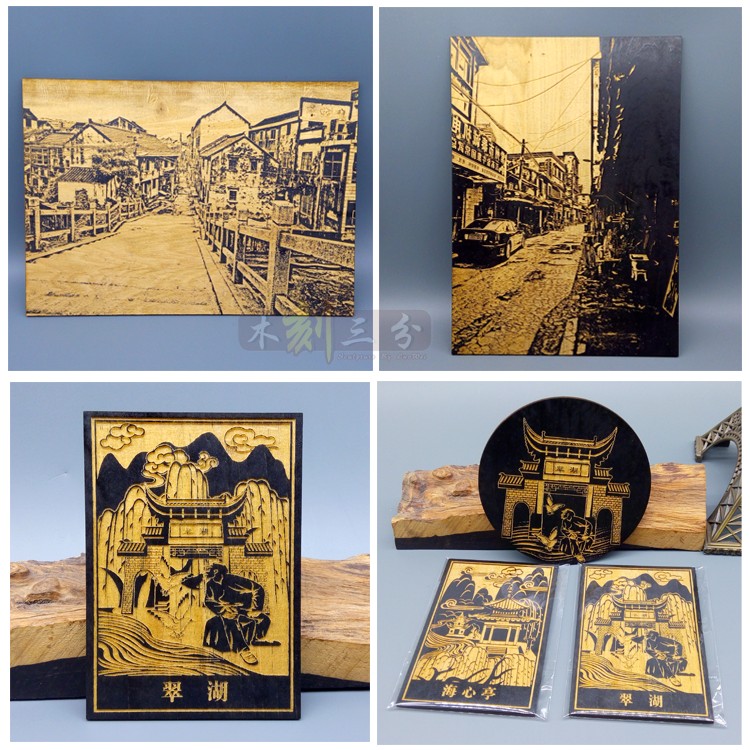 凸版木版画阳刻拓印印刷用模板定制照片文字装饰版画作品定做