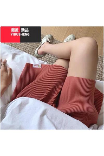 YIBUSHENG特大码300斤冰丝褶皱短裤女季胖妹妹240斤高腰运动休闲阔腿裤潮