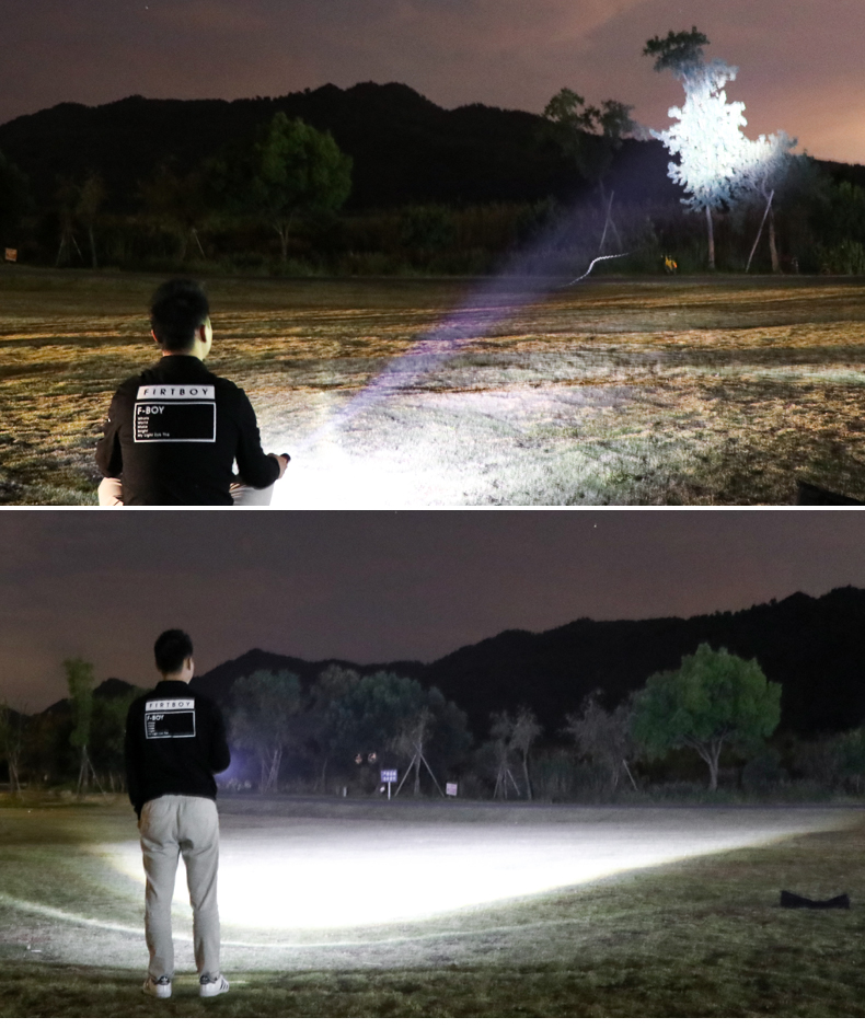 沃尔森t6强光手电筒可充电多功能亮远射小型便携灯户外照明超亮