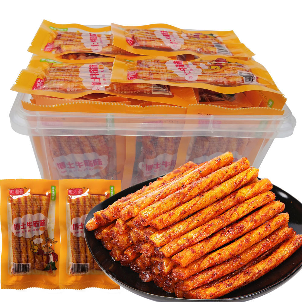 牛筋辣条辣片麻辣8090后儿时怀旧豆筋网红零食批发小食品面筋小包