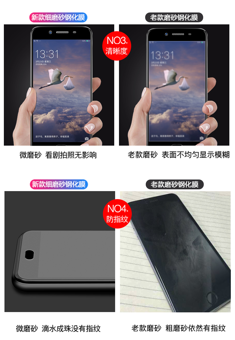 oppor9钢化膜磨砂r9splus全屏r9s手机r9m蓝光r9sk原装防摔r9st防指纹