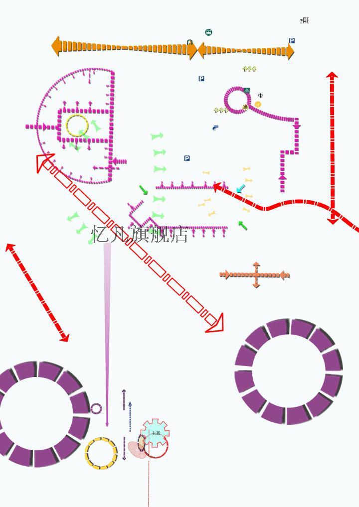 园林景观建筑城市小区规划设计方案文本分析图画法及psd符号素材客户