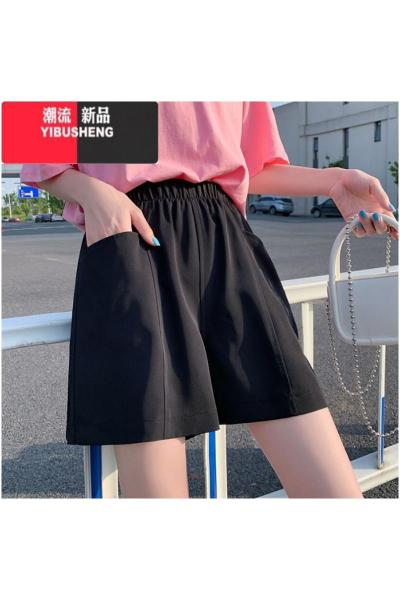 YIBUSHENG大码女装2024装新款显瘦宽松西装短裤微胖mm高腰A字阔腿休闲裤