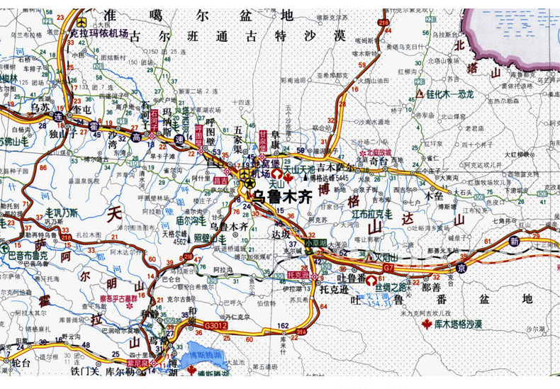 《新疆 西藏 青海 甘肃 中国区域交通旅游地图 自驾骑行徒步 防水