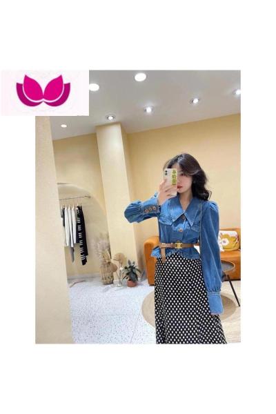 七斓2023早春新款法式名媛高级感轻奢牛仔套装裙子气质连衣裙女装