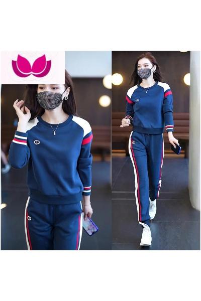 七斓休闲运动套装女小个子女装春装时尚洋气减龄显瘦卫衣运动装套