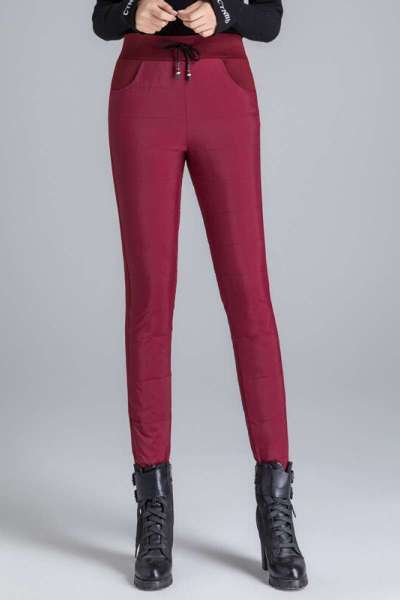 迪鲁奥（DILUAO)40岁50岁妈妈穿的裤高腰裤女外穿冬季厚款保暖中老年大码修身妈妈女士棉裤子