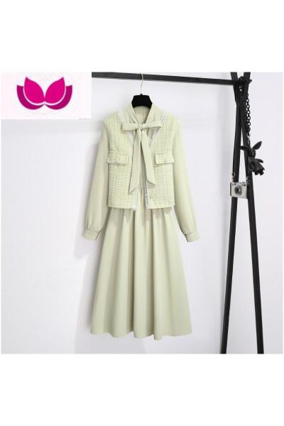 七斓小香风连衣裙女春季2023新款气质茶歇法式桔梗今年流行漂亮套装裙