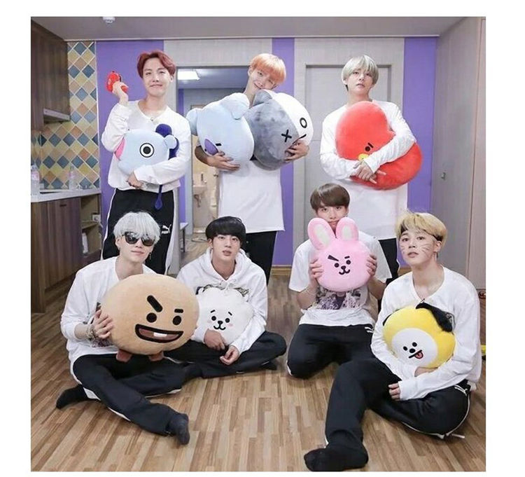 bt21防弹少年团抱枕bts金泰亨tata田柾国娃娃玩偶毛绒公仔礼物女 tata