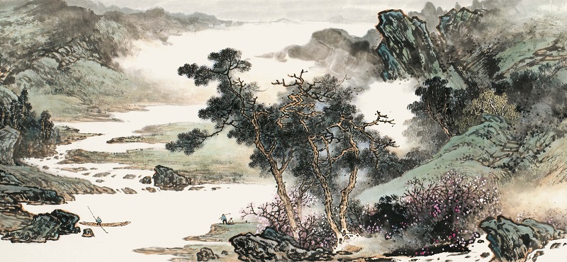 中国现当代名家画范 国画山水画临水墨摹画册绘画书籍 初学者毛笔绘画