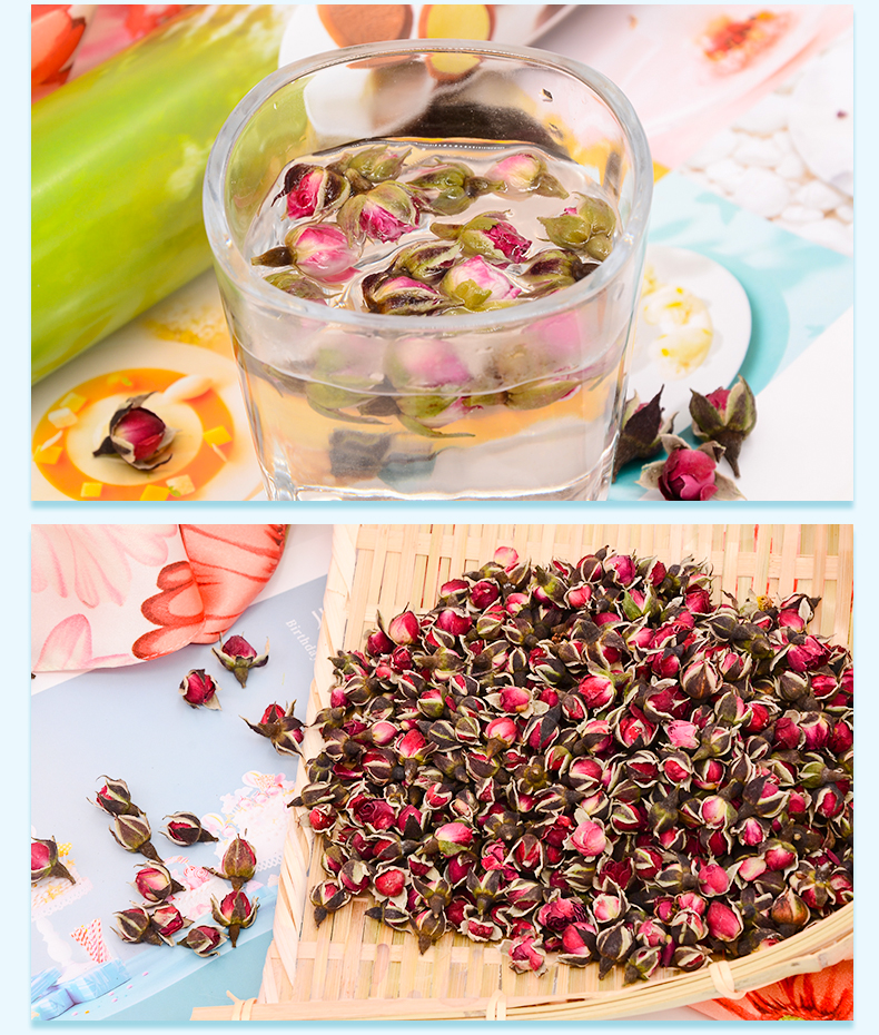 禄佰年(lu bai nian)玫瑰花 禄佰年金边玫瑰特级云南野生正品48g 干
