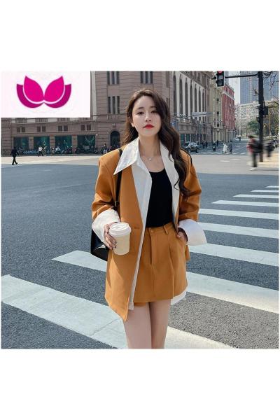 七斓假西装外套女套装裙2023年新款小众设计感休闲短裤套