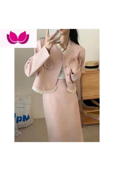 七斓春装女2023年新款茶系穿搭一整套小香风连衣裙子活泼减龄套装