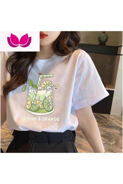 七斓韩系夏天绿色短袖t恤女ins潮2022年新款百搭上衣服设计感小众bm风