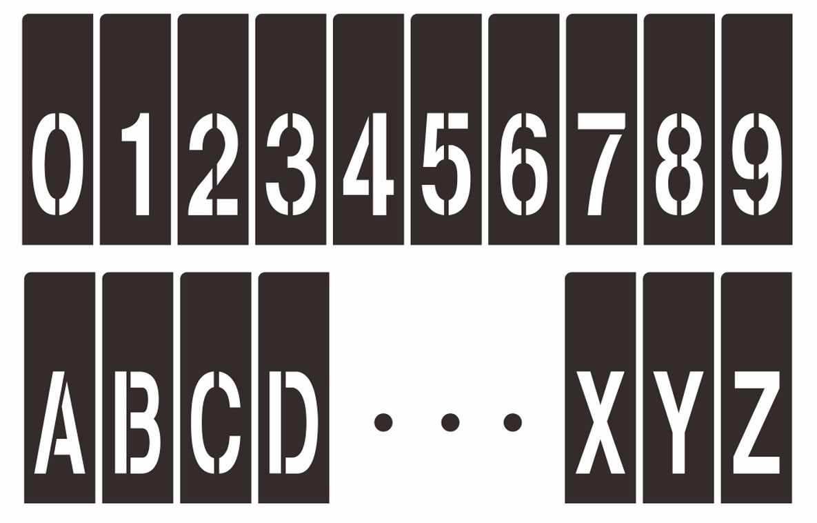 定做 插卡式更换式镂空喷漆字模板数字字母空心字0-9a-z刻字漏字版 5