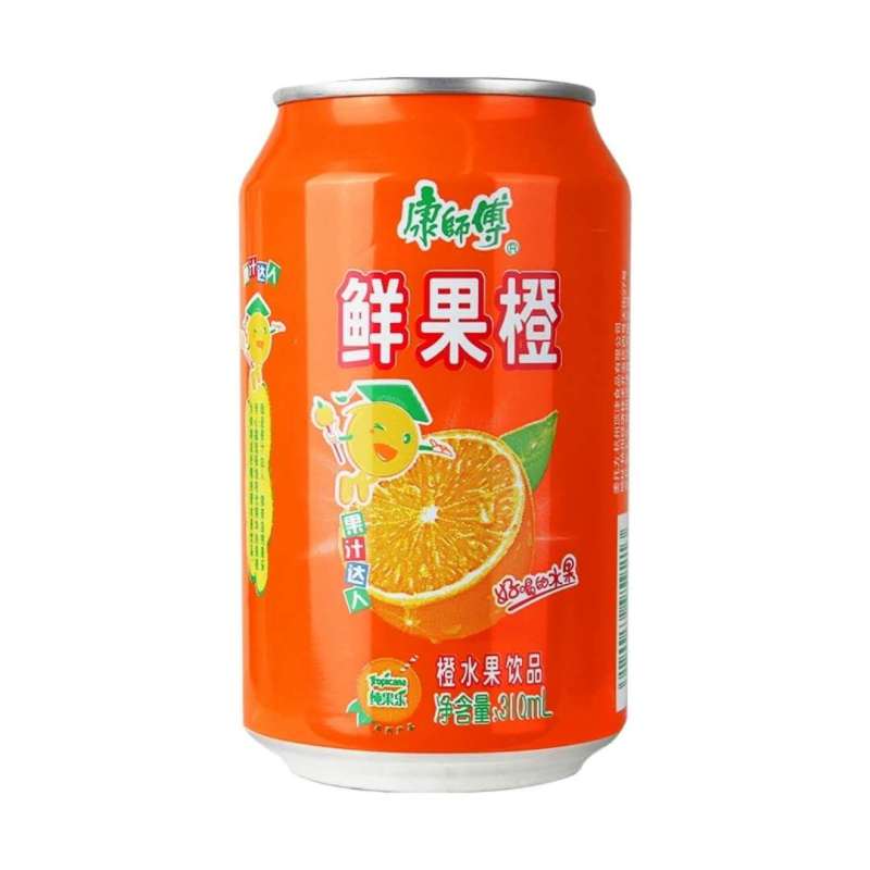 新日期当天发货康师傅鲜果橙饮料易拉罐橙汁310ml24罐整箱橙汁饮料