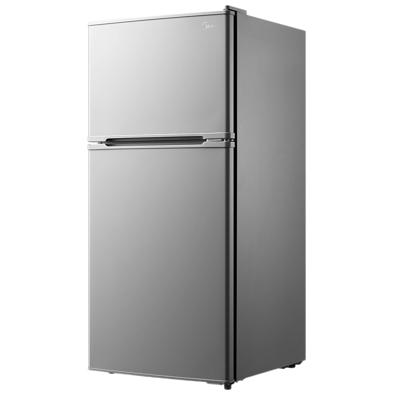灰色[就近发货]美的(midea)112升家用二门双开门小冰箱 迷你小型冷藏