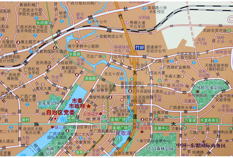 [诺森正版]2021精装南宁市地图挂图 广西壮族自治区地图挂图 1.