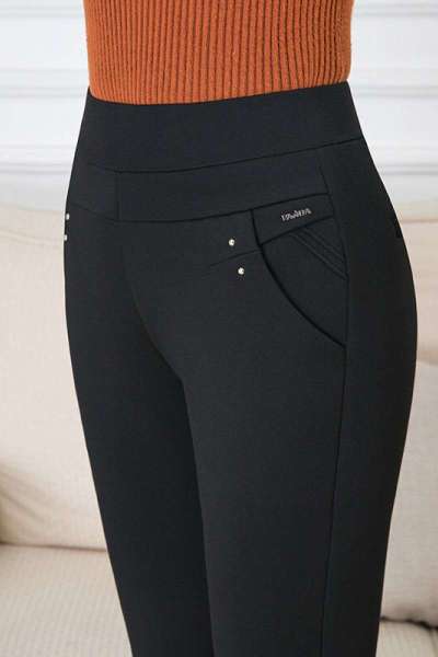 迪鲁奥(DILUAO)40岁50岁妈妈婆婆穿的加绒裤妈妈裤子厚款秋冬高腰40大码50岁棉裤打底裤女外穿中老年女裤