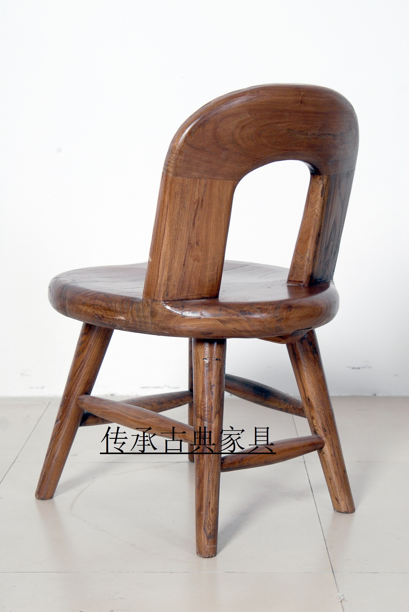 老榆木餐椅韩式实木椅子餐桌餐椅简约中式榆木家具老榆木苹果椅子