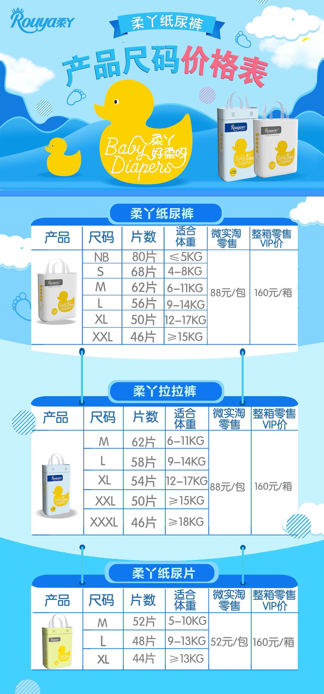 超级新品 柔丫纸尿裤官方旗舰正品拉拉裤婴儿超薄干爽尿不湿 代理试用