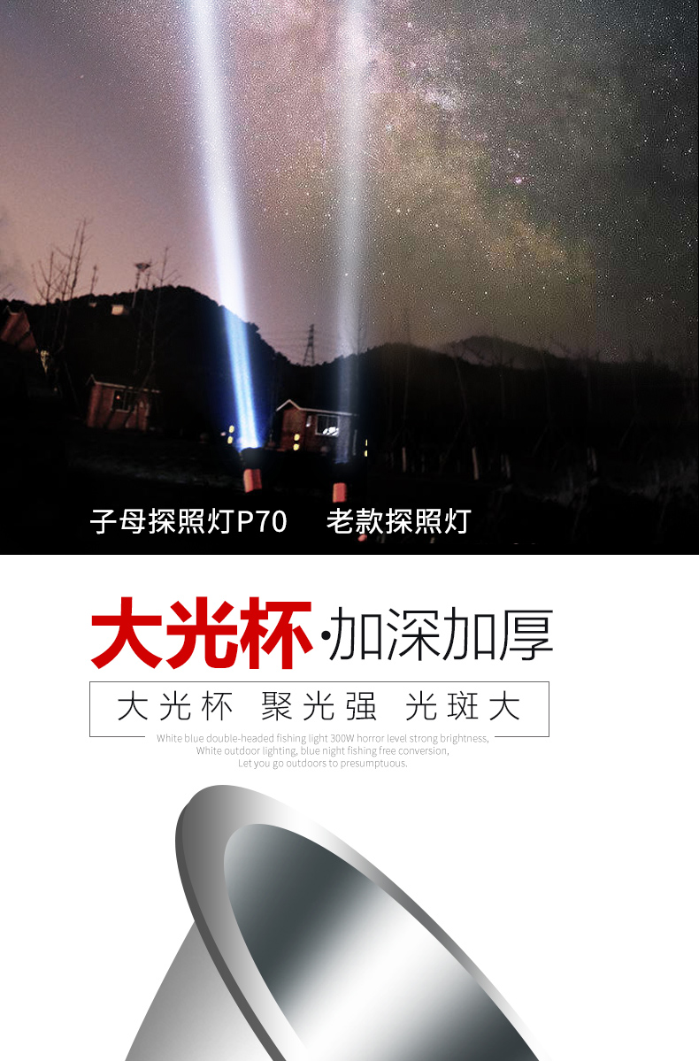 沃尔森(warsun)户外照明/仪表 沃尔森p70手电筒强光充电亮多功能远射