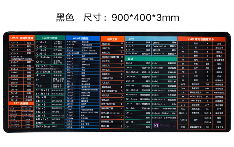 抖音同款超大号鼠标垫游戏电竞加厚锁边电脑书桌垫键盘快捷键创意