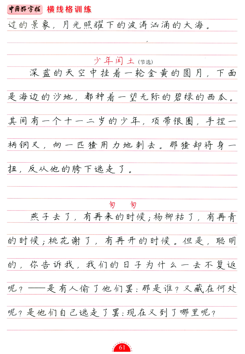 中国好字帖科学练字法横线格训练中小学生成人初学者铅笔硬笔练字帖