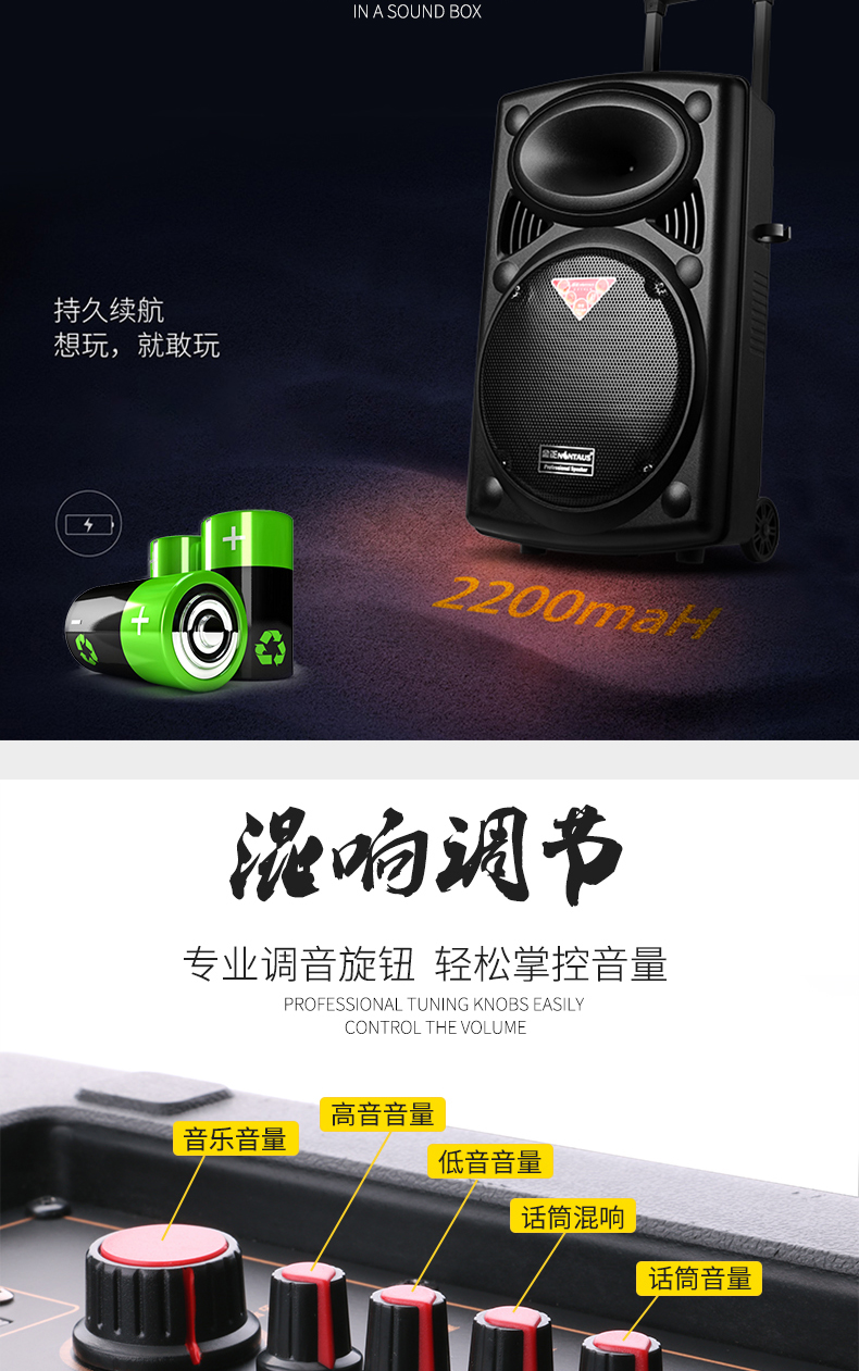 金正(nintaus)时尚迷你/组合音响金正n66a n66a 12寸广场舞音响户外