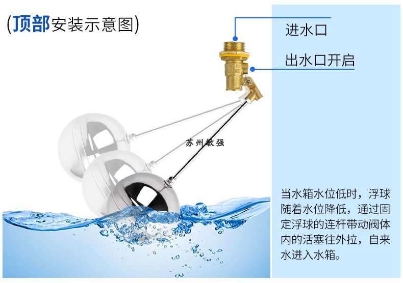 定做浮球阀304不锈钢浮球阀水塔水箱可调式消防水池控制球阀4分6分1寸