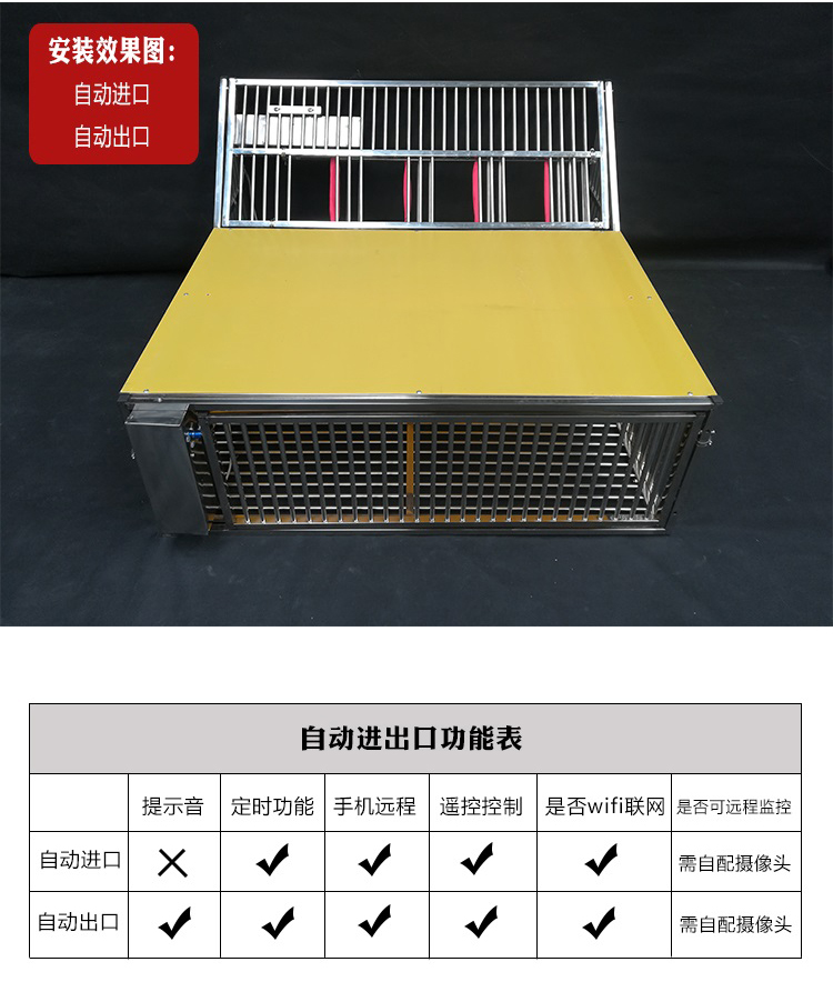 定做 信鸽不锈钢跳笼赛鸽进笼口鸽子进出口活络鸽舍鸽钟电子踏板撞