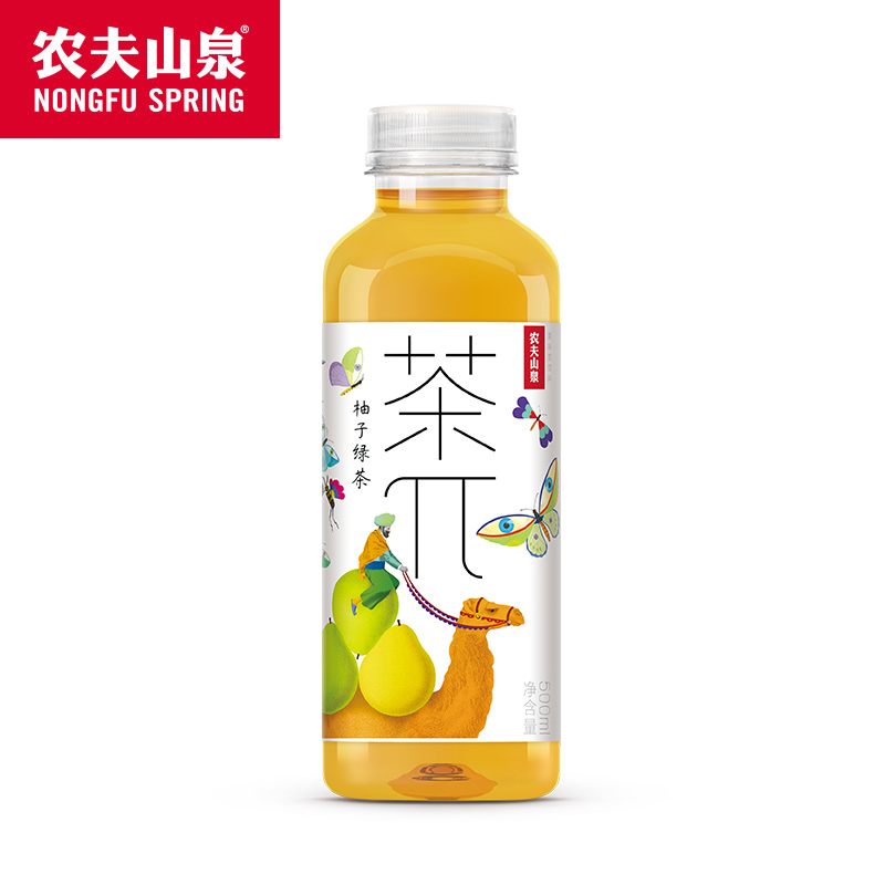 农夫山泉茶π柚子绿茶500ml15瓶茶派果味茶饮料