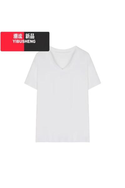 YIBUSHENG白色胖mm大码300斤落肩短袖T恤女季宽松慵懒风梨形身材连衣裙子