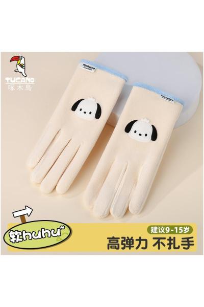 儿童手套冬季加绒保暖小学生男童女孩加厚电动车防风防水户外骑行