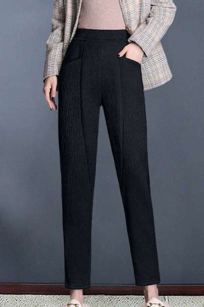 迪鲁奥（DILUAO)40岁50岁妈妈穿的加绒裤中老年女装妈妈棉裤外穿2020年冬季冬新款厚款灯芯绒裤子高腰保暖