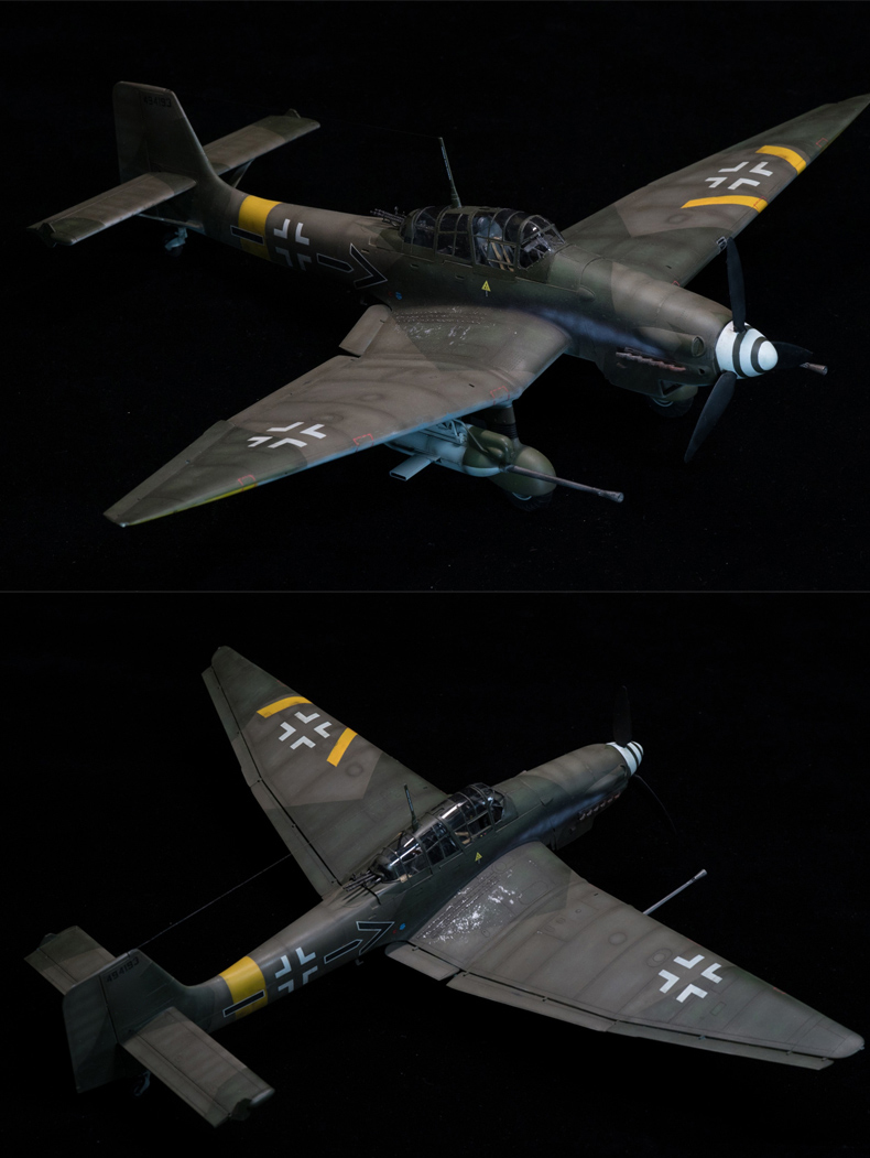die-cast小号手拼装军事飞机模型航模战斗机1/32德国ju87r俯冲轰炸机