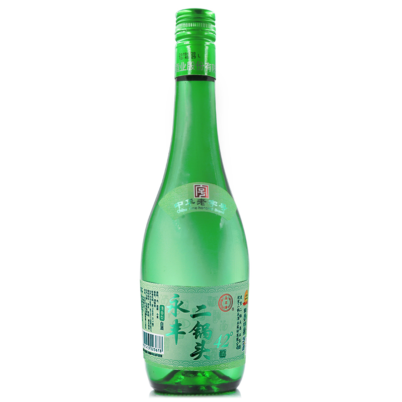 北京永丰二锅头 绿瓶42度清香型白酒 480ml*12瓶整箱装